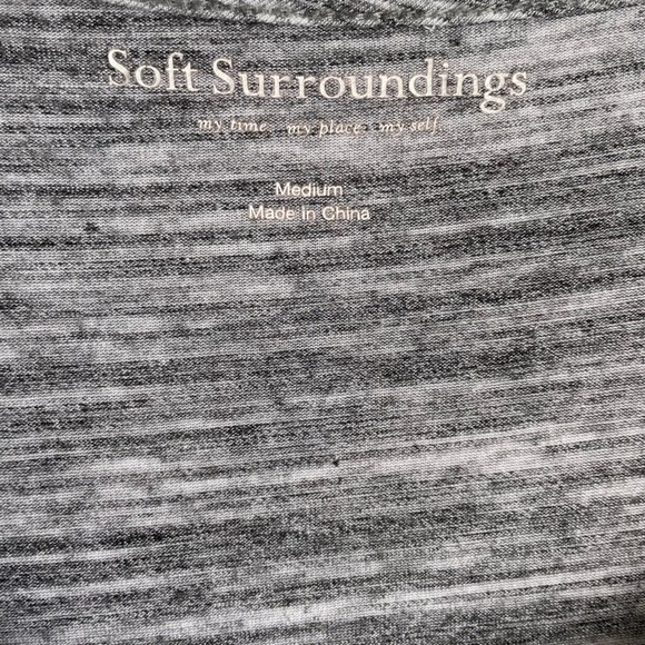 Soft Surroundings Heathered Marbled Gray Ladies 3/4 Sleeve Casual Tunic, M‎ - Picture 3 of 6